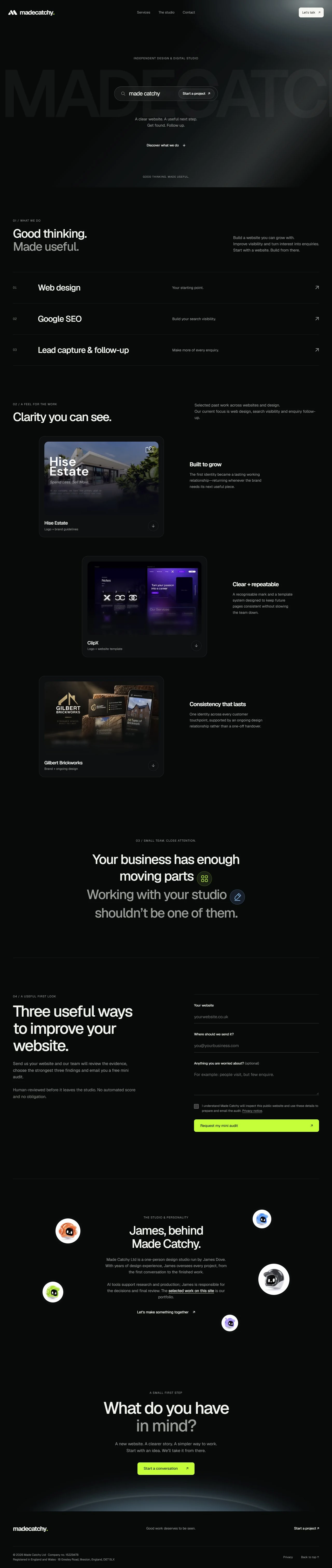 Made Catchy studio website